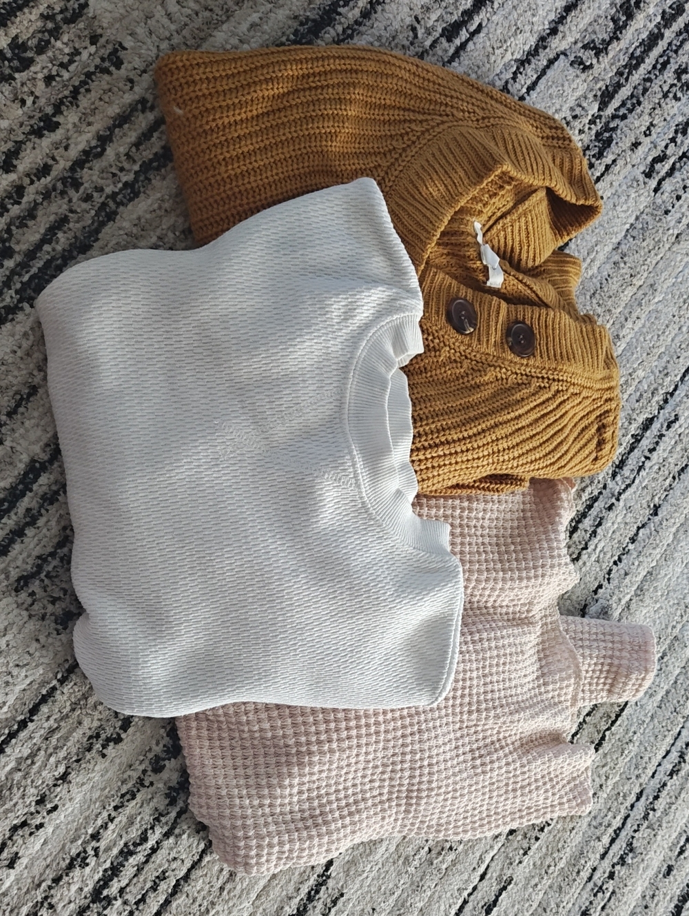 Maurices Cream, Mustard & Blush Knit Sweater Set